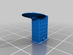 Untertasse vs Gebäude & Strukturen klassische scifi Schaden fliegende justforfun mashup - 3d print model - Mito3D