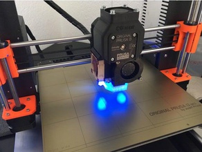 prusa i3 mk3 led airduct printing fan 3d printer parts cooling duct light 3d print model - Mito3D