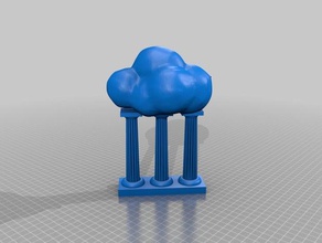 three pillars cloud buildings & structures pillar 3d print model - Mito3D