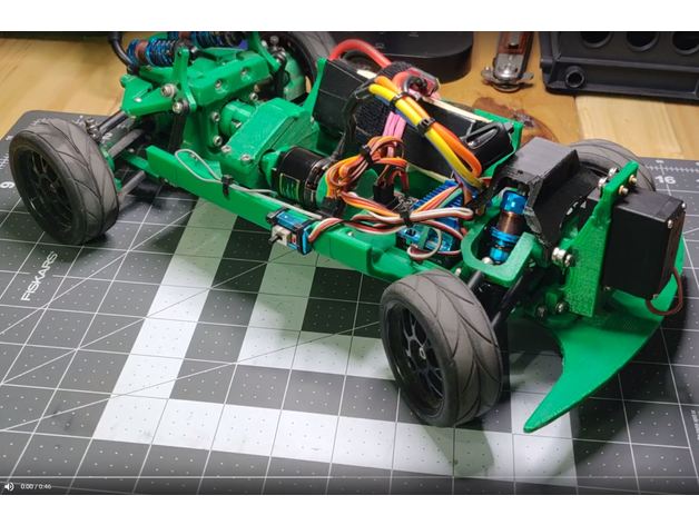 sub 150 carro de tração v1 chassi principal r c veículos Impressos em 3d barra barato deriva rápido baixo orçamento rc 3D print model - Mito3D