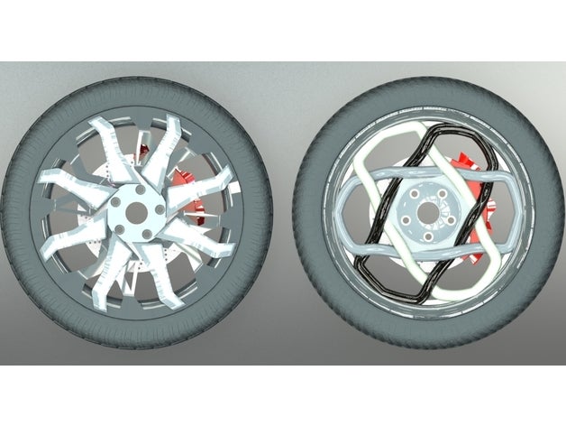 car rim collection set 3 automotive parts cars mechanical rc rims 3D print model - Mito3D