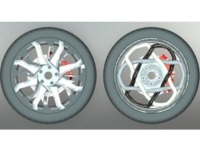 auto rim set di raccolta 3 automotive ricambi meccanica rc cerchi 3d print model - Mito3D