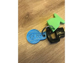 key chain 70 years israel 3d printer accessories keychain 3d print model - Mito3D
