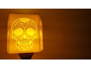 açúcar crânio abajur decoração lâmpada do assoalho candeeiro sombra 3d print model - Mito3D