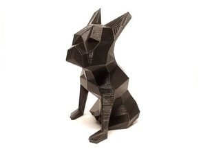 low poly boston terrier esculturas animais cão baixa contagem de polígonos escultura 3d print model - Mito3D