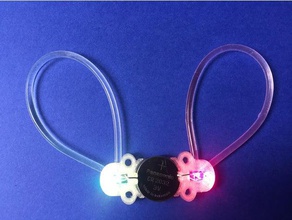 color changing fiber optic led holder 3d printing battery coin cell optics wearable 3d print model - Mito3D