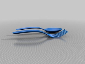 cucchiaio forchetta famiglia 3d print model - Mito3D