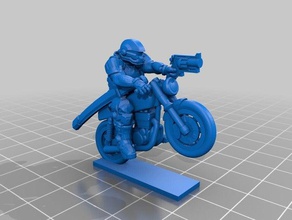 bike rider gun miniature toy & game accessories rpg wargame 3d print model - Mito3D