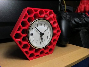 hexagonal do relógio decoração 3d print model - Mito3D