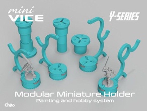 minivice y-Serie - modularer Miniatur-Halter Malerei hobby-system hobby 40k dnd dungeons dragons games workshop Griff Halter der Miniatur Miniatur-28mm Miniatur-32mm Miniatur-55cm Miniatur-75mm Miniatur-Malerei Modell-Halter Modell Farbe modular malen stand system tool vice warhammer warhammer40k 3d print model - Mito3D