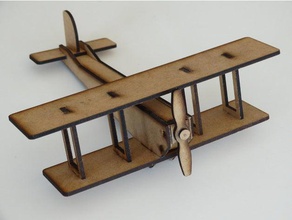 avi n de doble ala diy la aviación avion el láser corte cortadora 3d print model - Mito3D