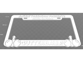 jackie treehorn presents - gutterballs license plate frame big lebowski signs & logos 3d print model - Mito3D