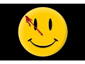 el comediante pin signos y logotipos insignia de batman los cómics dc comics doomsday clock logotipo signo smiley cara sonriente superman transmisor veladores 3d print model - Mito3D