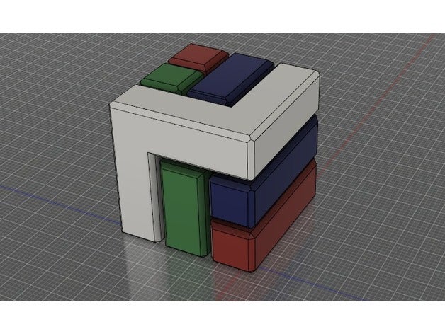 pcube quebra-cabeça quebra-cabeças cores cubo 3D print model - Mito3D