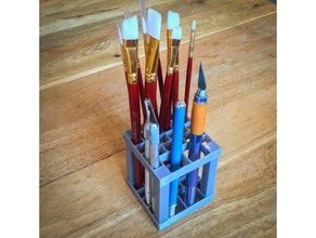 paint brush pen pencil tool rack holder stand art tools paintbrush 3d print model - Mito3D