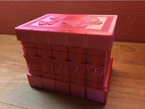 secret butterfly box Rätsel versteckte Schlüssel Schmuck-box verschlossene Kiste puzzle puzzle-box 3d print model - Mito3D