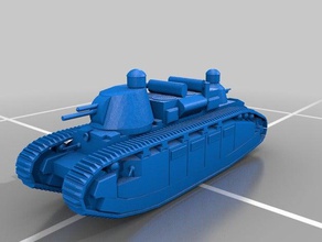 battlefield 1 char 2c Panzer Fahrzeuge Schlachtfeld Spiel Geschichte tank Krieg 3d print model - Mito3D