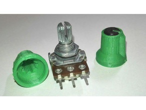 rotating knobs volume control potentiometer 6 mm knurled shaft height 158 audio 3d print model - Mito3D