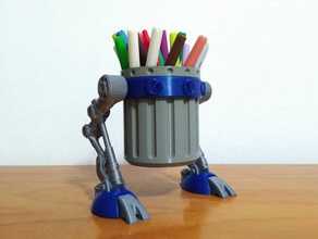çöp walker kaplar masaüstü mecha kalemlik ekici robot 3d print model - Mito3D