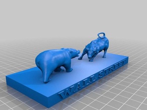 wall street bear vs bull sculptures 3d print model - Mito3D