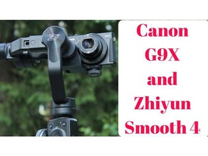 canon g9x zhiyun liscio 4 adattatore La stampa 3d la fotocamera di montaggio videocamera gimbal 3d print model - Mito3D