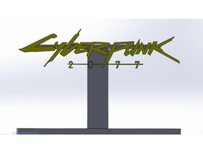 cyberpunk 2077, o logotipo w stand A impressão 3d 3d print model - Mito3D