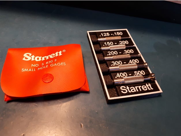 starrett küçük delik gage Organizatör araç sahipleri & kutu sıkıcı tepsi 3D print model - Mito3D