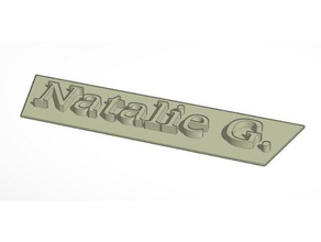 simple nameplate - natalie sport & outdoors name tag 3d print model - Mito3D