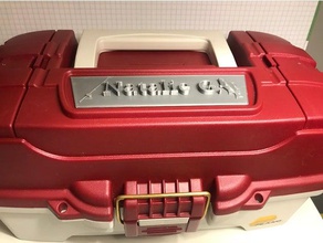 caixa de equipamento placa identificação - natalie esporte & ao ar livre peixe pesca vara nome do tag 3d print model - Mito3D