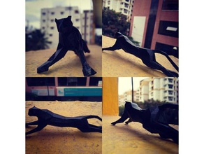 black panther puma low poly version 3d printing 3d print model - Mito3D