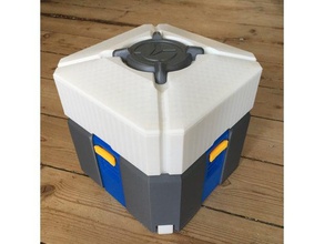 overwatch lootbox seperated into color parts scans & replicas box container crate fanart loot videogame 3d print model - Mito3D