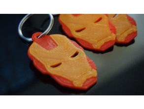iron man helmet keychain keychains 2 colors avengers marvel red yellow 3d print model - Mito3D
