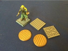 28mm mini base toy & game accessories 1inch dnd tiles dungeons dragons miniature miniatures pathfinder silverbeamcreations stone wood 3d print model - Mito3D