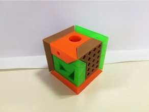 3 parts puzzle box puzzles cube 3d print model - Mito3D