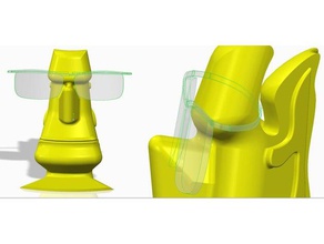 moai de óculos titular office grau 3d print model - Mito3D