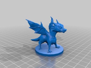baby dragon 45mm base creatures dnd miniature dungeons dragons 3d print model - Mito3D