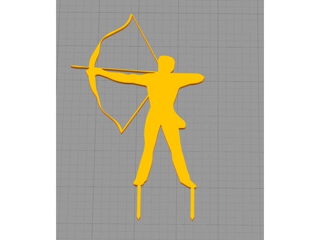 2d bogensch tze archer art bogenschiessen 3D print model - Mito3D
