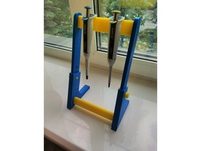 modified height adjustable pipette stand biology chemistry laboratory 3d print model - Mito3D