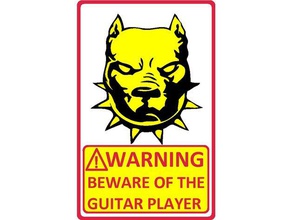 advertencia guitarrista la música 3d print model - Mito3D