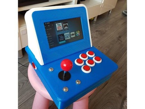 yet another mini arcade adjustable 6 8 button config 3d printing android tv box cabinet bartop cr10 japanese style joystick lebreelec raspberry pi retro gaming console retroarch retropie scottelec 3d print model - Mito3D
