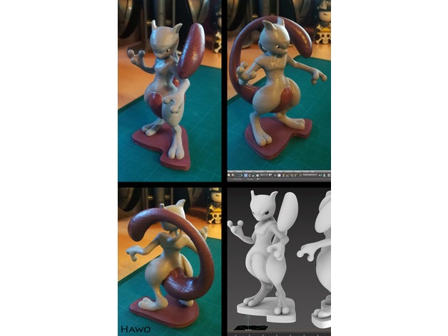 mewtwo sculptures mew pokemon 3D print model - Mito3D
