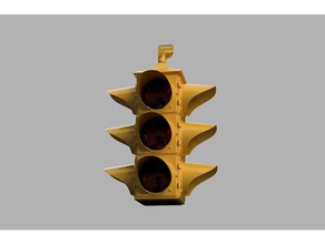 mid-century 4-way traffic light buildings & structures stoplight signal 3d print model - Mito3D