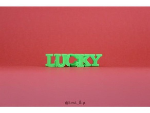 text flip lucky art clover leaf mr printer 3d print model - Mito3D