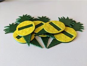 abacaxi flor rótulo exterior e jardim ananas decoração floral patch peg pin sinal etiqueta 3d print model - Mito3D