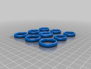 half-size ring sizers rings half sizer 3d print model - Mito3D