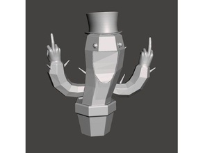 fuck off cactus sculptures fucktopus allez vous faire foutre chapeau haut de forme 3d print model - Mito3D