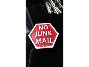 no junk mail - stop all'aperto e giardino casella di posta post segno 3d print model - Mito3D