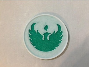 uw-green bay koster dekor coaster içecek green phoenix uw greenbay 3d print model - Mito3D