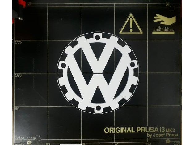 logotipo de volkswagen antiguo vehículos auto el 3D print model - Mito3D