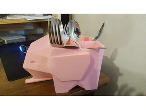 bigger elephant cutlery strainer - no support without divider kitchen & dining 3d print model - Mito3D